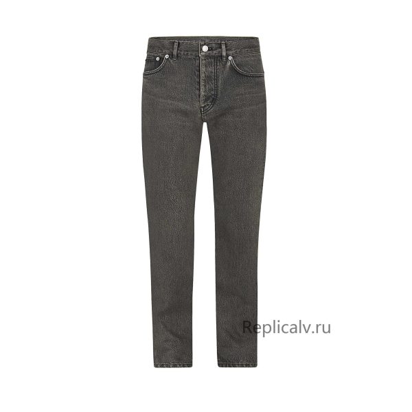 Louis Vuitton Replica Men Ready to wear Denim Grey Washed Slim Jeans 4438 1
