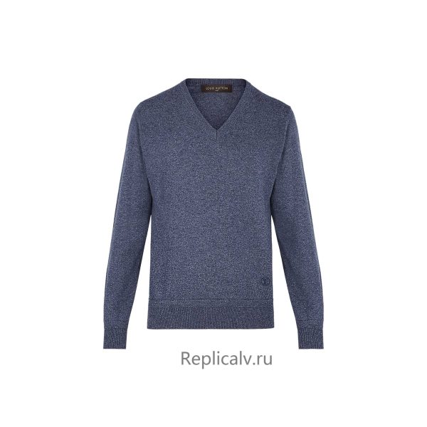 Louis Vuitton Replica Men Ready to wear Knitwear Classic V Neck Sweater Bleu Orage 4368 1