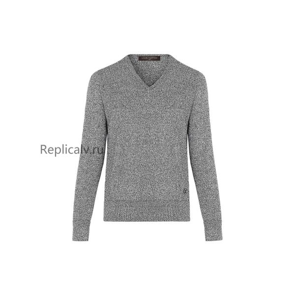 Louis Vuitton Replica Men Ready to wear Knitwear Classic V Neck Sweater Gris Chine 4369 1 1