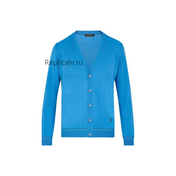 Louis Vuitton Replica Men Ready to wear Knitwear Highlighted Rib Cardigan Bleu Azur 4375 1