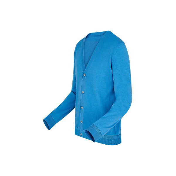 Louis Vuitton Replica Men Ready to wear Knitwear Highlighted Rib Cardigan Bleu Azur 4375 2