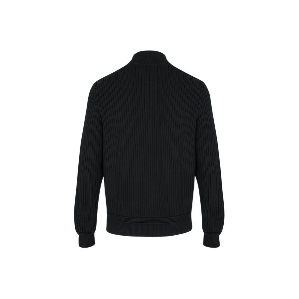 Louis Vuitton Replica Men Ready to wear Knitwear Leather Front Chunky Jacket Noir 4366 3