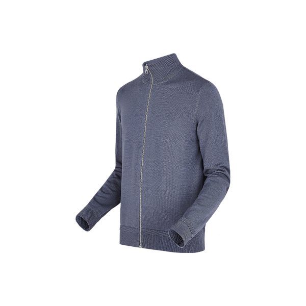 Louis Vuitton Replica Men Ready to wear Knitwear Leather Patch Cardigan bleu grise 4353 2