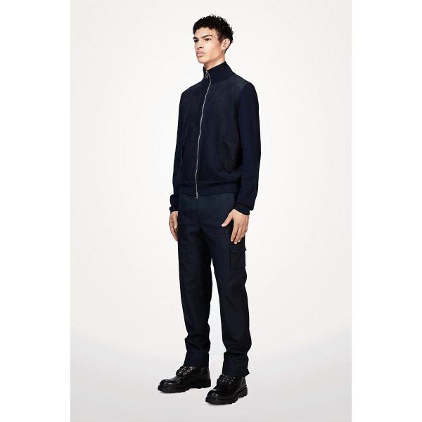 Louis Vuitton Replica Men Ready to wear Knitwear Suede Front Zip Blouson 4351 3