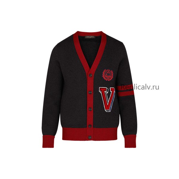 Louis Vuitton Replica Men Ready to wear Knitwear Varsity Cardigan With Patches 4348 1 1