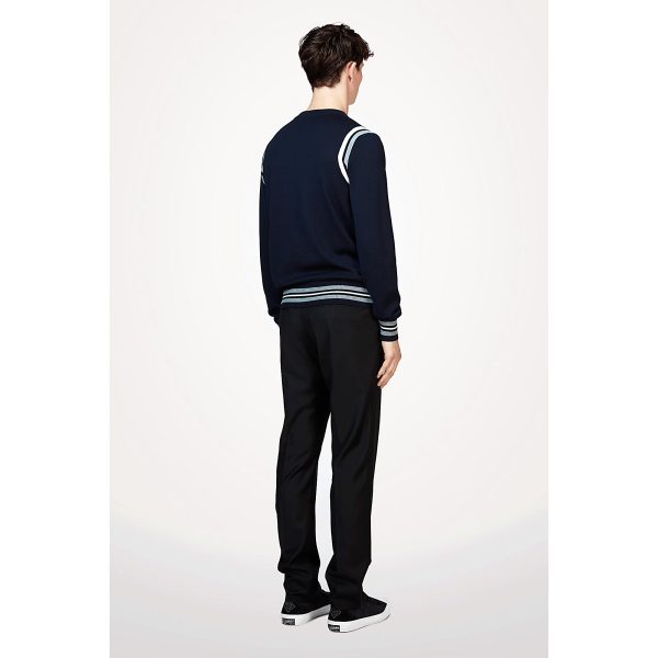 Louis Vuitton Replica Men Ready to wear Knitwear Varsity Crewneck With Patches Marine Nuit 4345 5