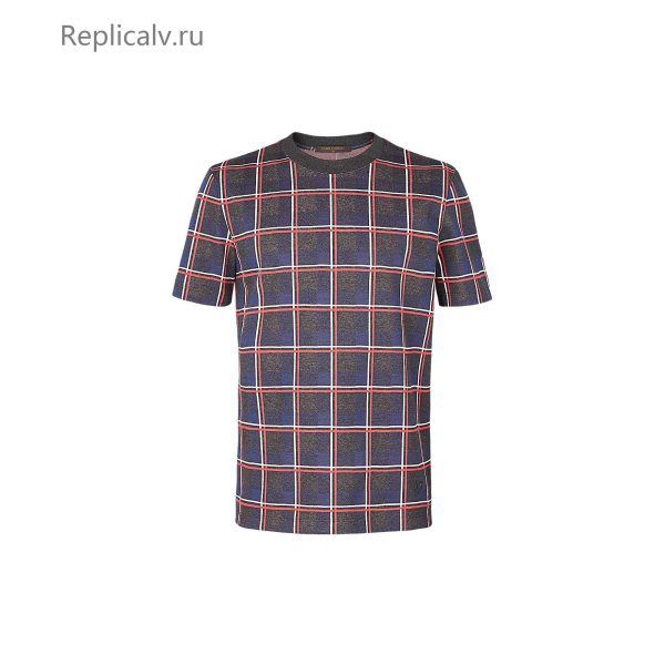 Louis Vuitton Replica Men Ready to wear T shirts Polos and Sweatshirts Check Jacquard T Shirt 4328 1