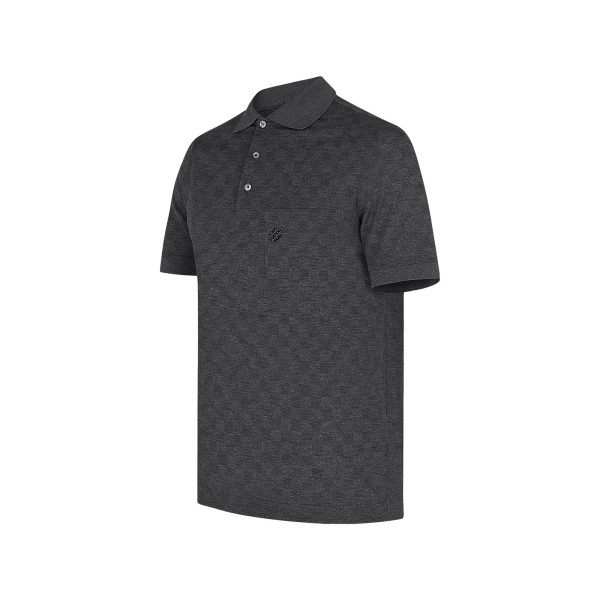 Louis Vuitton Replica Men Ready to wear T shirts Polos and Sweatshirts Classic Damier Pique Polo Grey 4281 2