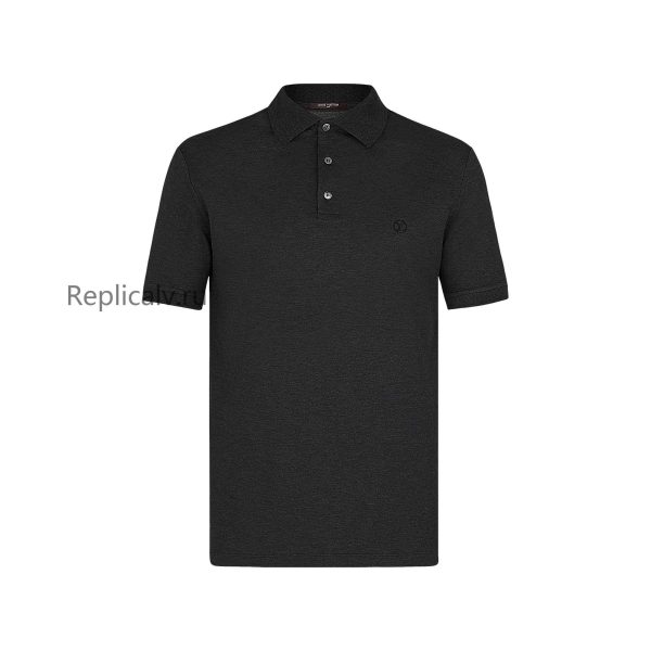 Louis Vuitton Replica Men Ready to wear T shirts Polos and Sweatshirts Classic Short Sleeves Pique Polo Gris Profond 4306 1