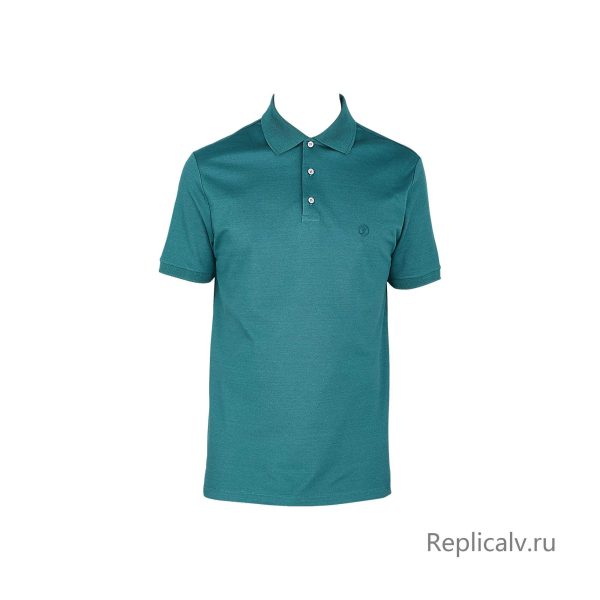 Louis Vuitton Replica Men Ready to wear T shirts Polos and Sweatshirts Classic Short Sleeves Pique Polo Vert Lagon 4302 1