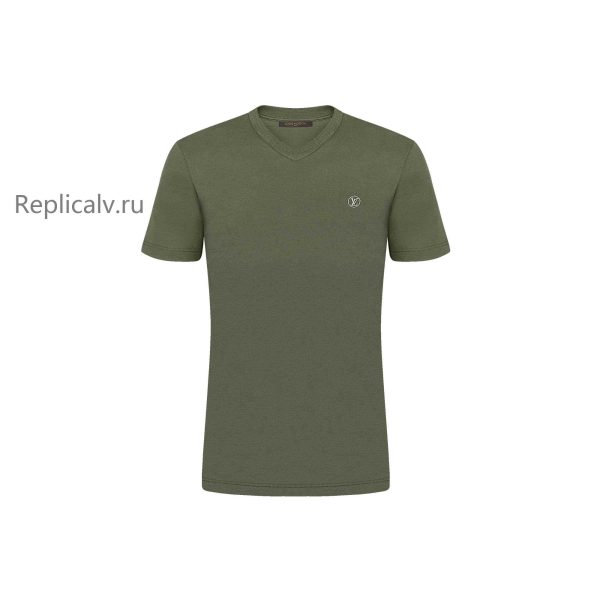 Louis Vuitton Replica Men Ready to wear T shirts Polos and Sweatshirts Classic V Neck T Shirt Kaki 4326 1 1