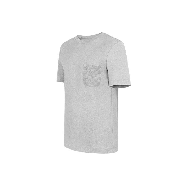 Louis Vuitton Replica Men Ready to wear T shirts Polos and Sweatshirts Damier Pocket Crew Neck Gris Chine 4268 2