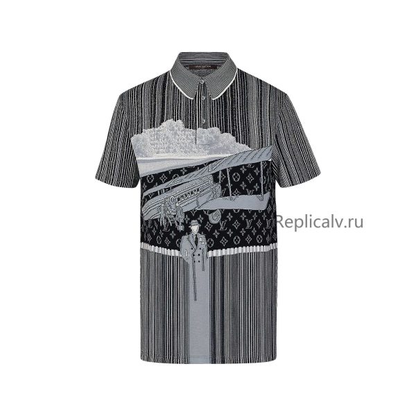 Louis Vuitton Replica Men Ready to wear T shirts Polos and Sweatshirts NOUVEL HORIZON SHORT SLEEVES POLO 4309 1
