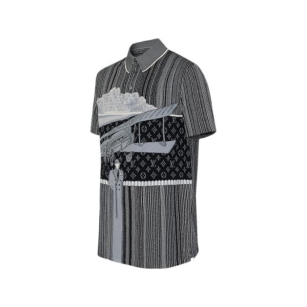 Louis Vuitton Replica Men Ready to wear T shirts Polos and Sweatshirts NOUVEL HORIZON SHORT SLEEVES POLO 4309 2
