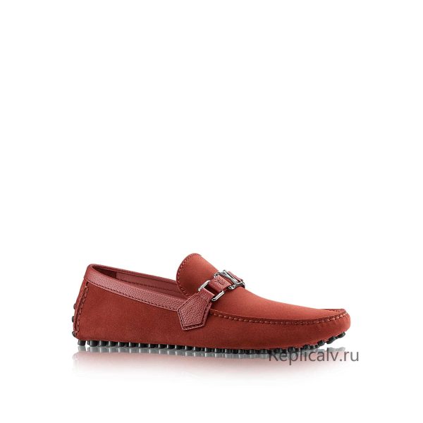 Louis Vuitton Replica Men Shoes Loafers and Driving Shoes Hockenheim Moccasin Red 4464 1