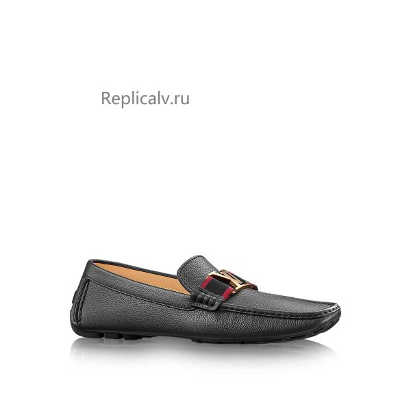 Louis Vuitton Replica Men Shoes Loafers and Driving Shoes Monte Carlo Moccasin Black 4459 1