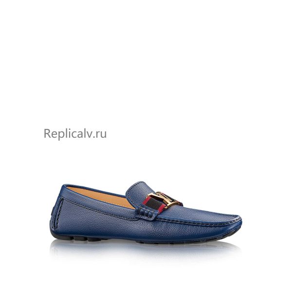 Louis Vuitton Replica Men Shoes Loafers and Driving Shoes Monte Carlo Moccasin Blue 4456 1