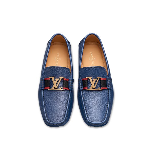 Louis Vuitton Replica Men Shoes Loafers and Driving Shoes Monte Carlo Moccasin Blue 4456 2