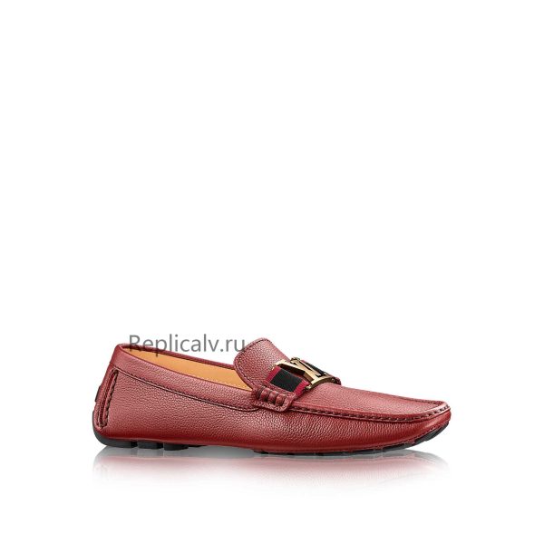 Louis Vuitton Replica Men Shoes Loafers and Driving Shoes Monte Carlo Moccasin Red 4457 1