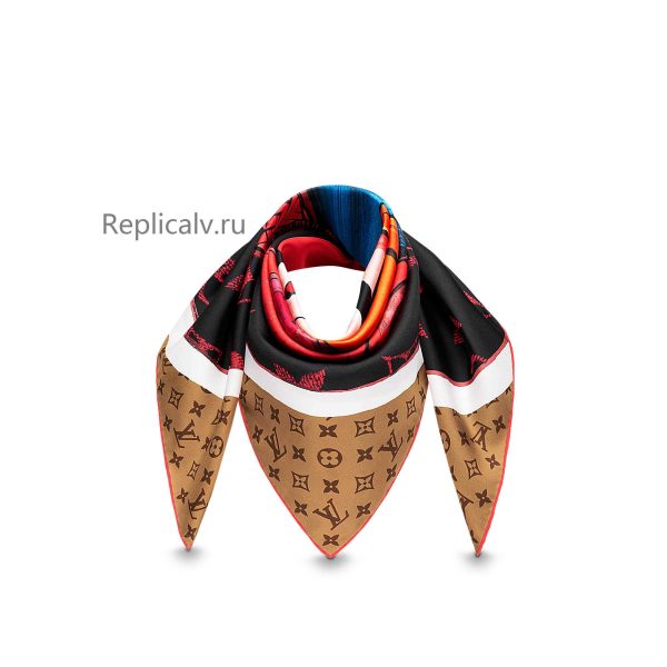 Louis Vuitton Replica Women Accessories Scarves and shawls Kabuki Stickers Square Fashion Show Cruise SS 18 1933 1 1