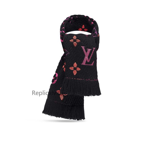 Louis Vuitton Replica Women Accessories Scarves and shawls Logomania Rainbow Scarf Black 1903 1