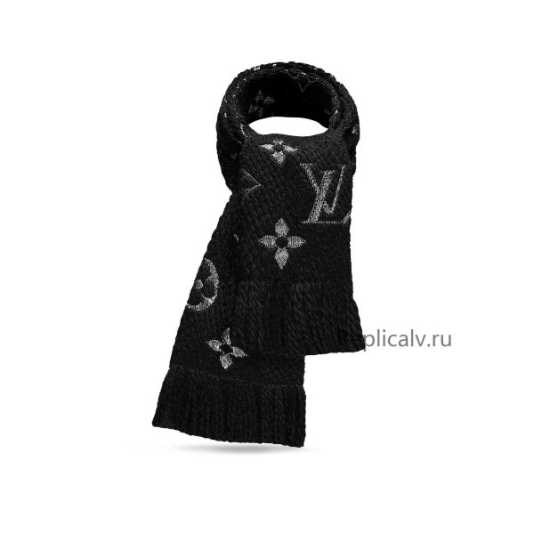 Louis Vuitton Replica Women Accessories Scarves and shawls Logomania Shine Scarf Black 1899 1