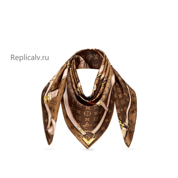 Louis Vuitton Replica Women Accessories Scarves and shawls Monogram Confidential square Brown 2006 1 1