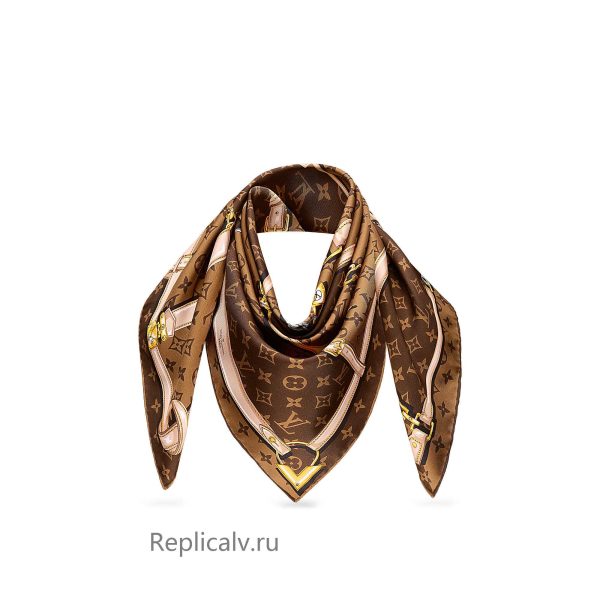 Louis Vuitton Replica Women Accessories Scarves and shawls Monogram Confidential square Brown 2006 1