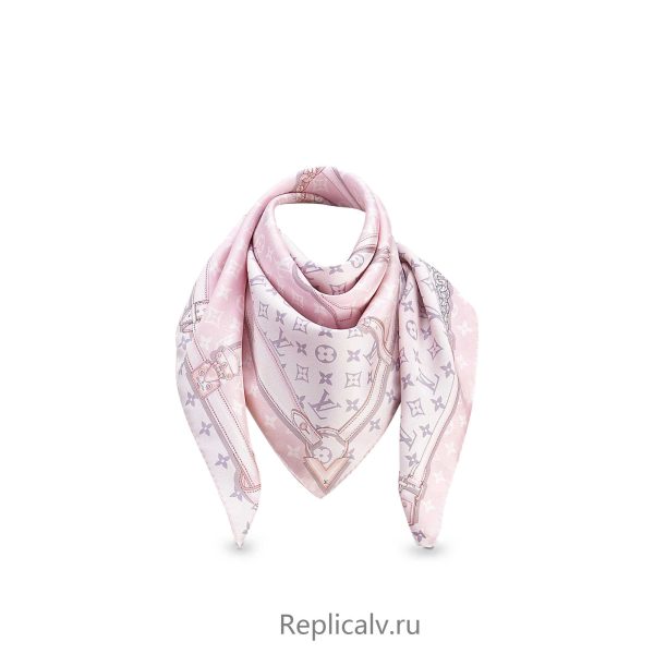 Louis Vuitton Replica Women Accessories Scarves and shawls Monogram Confidential square Light Pink 2008 1