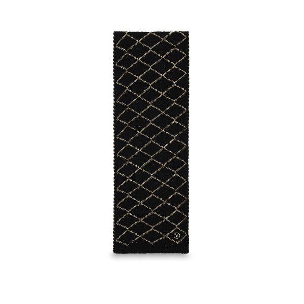 Louis Vuitton Replica Women Accessories Scarves and shawls Shiny Malletage Scarf Black 1941 2