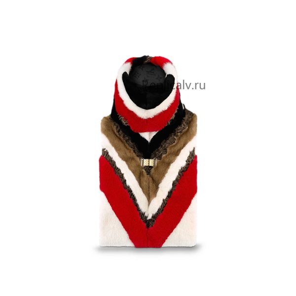 Louis Vuitton Replica Women Accessories Scarves and shawls V Rainbow fur scarf Coquelicot 1937 1
