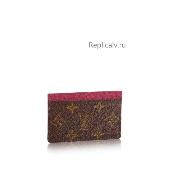 Louis Vuitton Replica Women Small Leather Goods Key and Card Holders Card Holder Fuchsia 1638 1